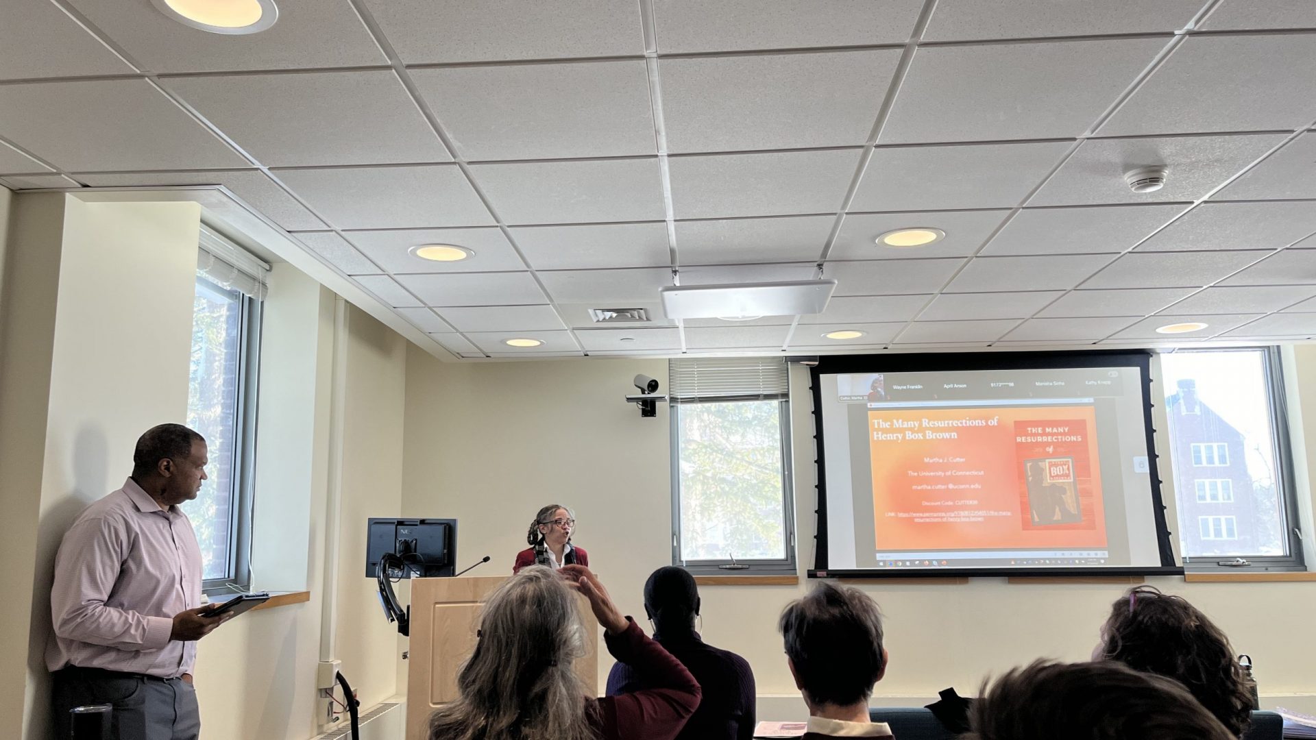 Dr. Simien speaking at the 2/14 Africana Book Talk