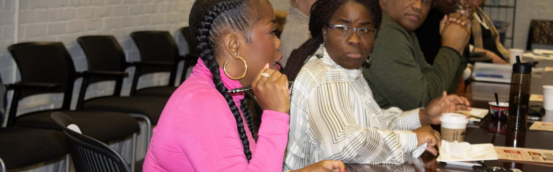 Shardé M. Davis, Fiona Vernal. Shawn Salvant at the Be Well Faculty Workshop.