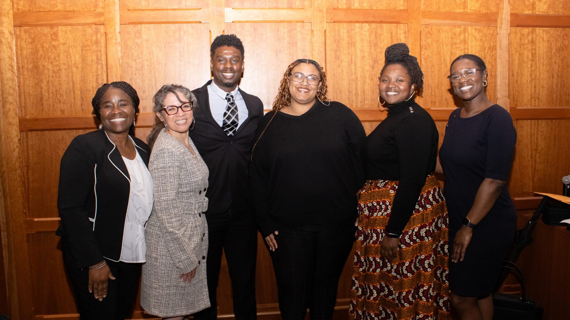 Group photo at the Molette Dinner 2024. (Far Left) Fiona Vernal, (Second from Left) Evelyn Simien, (Middle) Tony Omega, (Second from Right) Taylin Santiago, (Far Right) Alicia Pittman, (Not Pictured) Amanda Cannada.